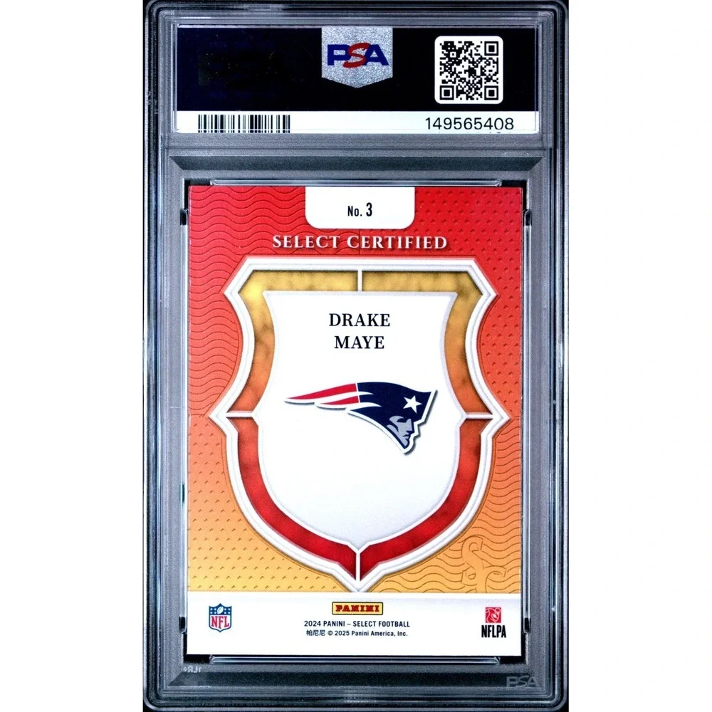 2024 Panini Select Drake Maye Certified Rookie #3 PSA 10 RC